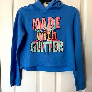 Justice active girls hoodie. Blue with a glitter, Size 12